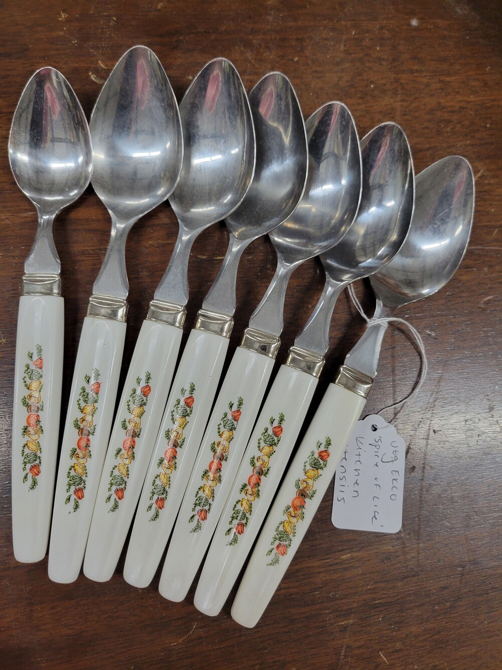 Ekco Spice of Life Vintage Kitchen Utensils Set of 7 Spoons